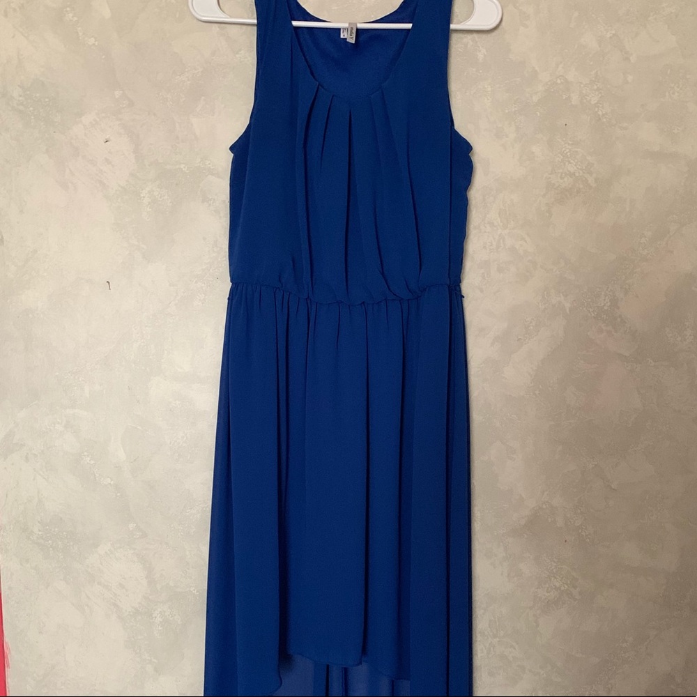 Royal blue high low dress